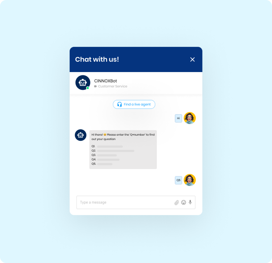 CINNOX AI Chabot for Customer Conversation